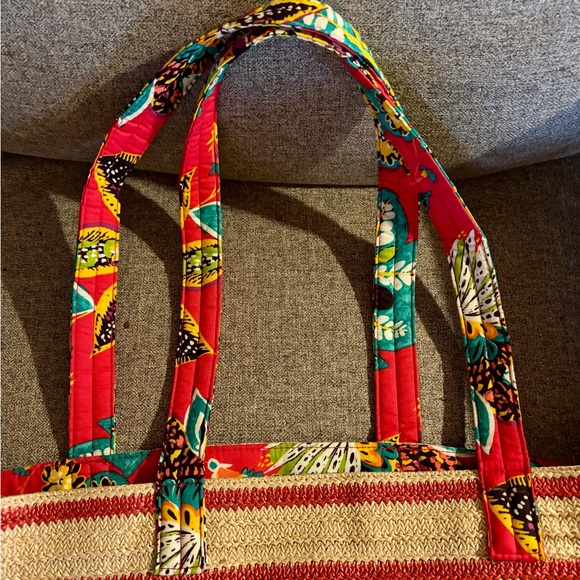 🏝️VERA BRADLEY STRAW BEACH SHOULDER TOTE BAG COASTAL PARADISE NATURAL🏝️ NWOT - Picture 5 of 8